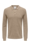 ONLY & SONS Phil Rib LS Polo Knit Chinchilla